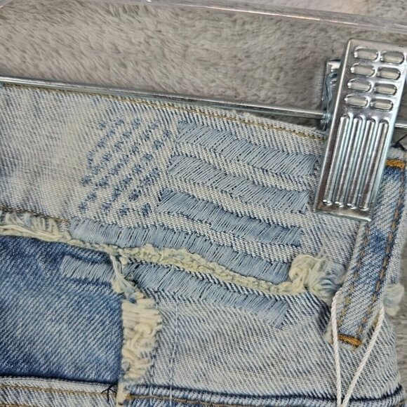 Revice Jeans Womens 25 Two Tone Blue Patchwork Blue Ankle Denim Festival NWT - Picture 11 of 12